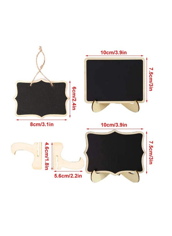 BangBoom 20 Pack Mini Chalkboard Signs In 2 Designs, Chalkboard Tags With Stand, Chalkboards Labels With Hanging String, Wooden Blackboard For Message Board, Food Signs, Wedding, Event Decorations  - Image 2