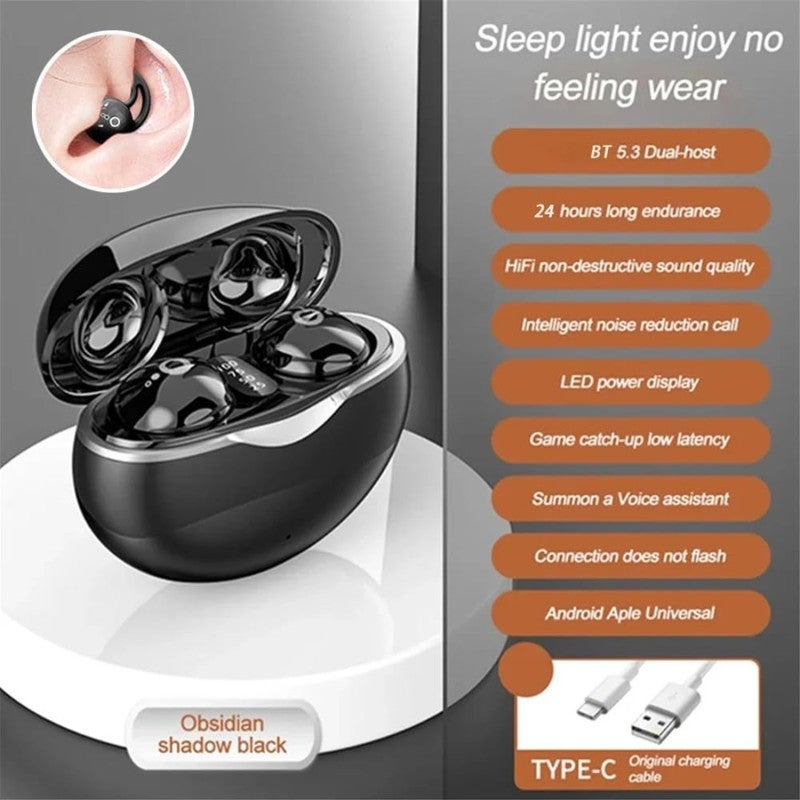 Wireless Bluetooth Headset S800 BT5.3 Mini Semi-In-Ear Touch Digital Headset - Senseless Wearing High Sound Quality Bluetooth Earpads for Sports Travel Daily Commuting - Image 5