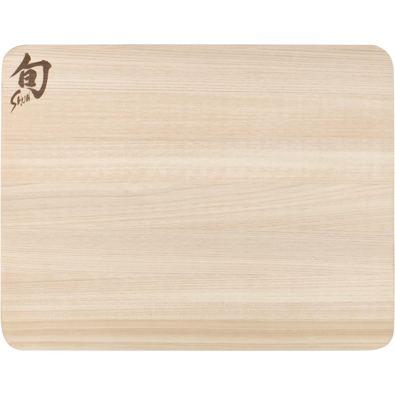 Shun لوح تقطيع شون كاتلري الصغير من هينوك، 10.75" × 8.25" لوح تقطيع خشبي ياباني صغير للمطبخ، خشب متوسط-لين يحافظ على حواف السكاكين، معتمد من مجلس إدارة الغابات - Image 1