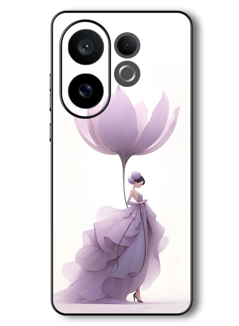 Theodor Case Compatible with Vivo V60 6.77 Inch Protection Shockproof Bumper Cover Women Flower - Image 1