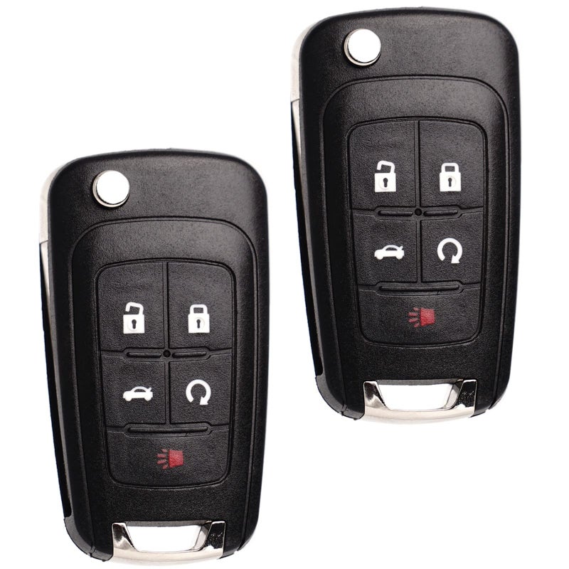 MechanMagic Flip Key Fob Replacement Fits for Chevy Equinox Camaro 2010 2011 2012 2013 2014 2015 2016 2017 2018 2019 Cruze Malibu Impala Sonic GMC Terrain Buick Lacrosse Regal Verano Encore Keyless Entry Remote - Image 1