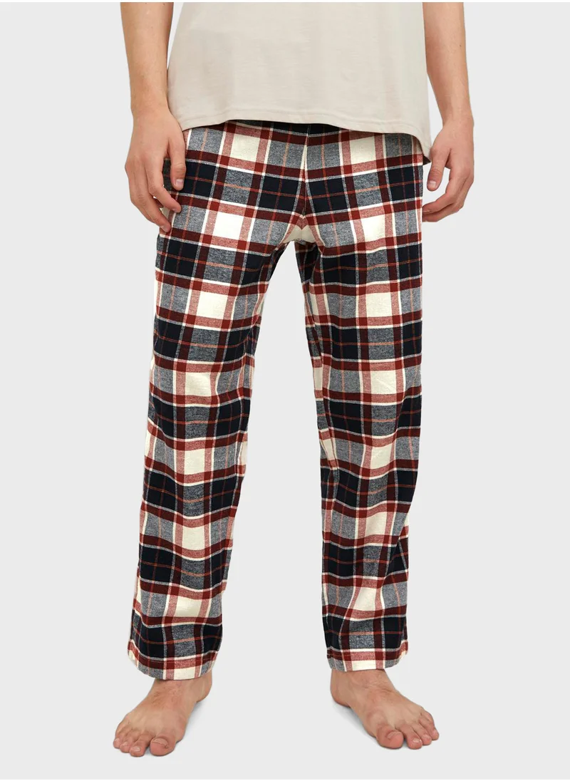 جاك اند جونز Checked Logo Pyjamas