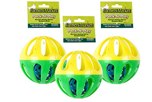 Ware Manufacturing Peck N Play Chicken Ball Toy (3 Balls) - Image 1