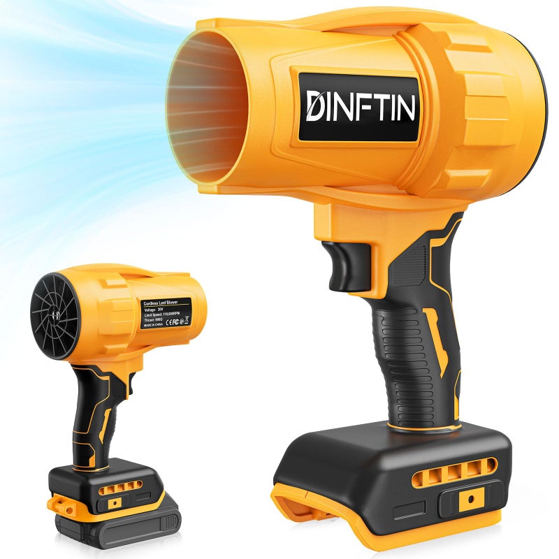 Dinftin Brushless Cordless Leaf Blower Compatible for DeWalt 20V Battery(Tool Only), 125MPH 430CFM Variable Speed Turbo Blower, Lightweight Handheld Blower for Lawn, Garage, Snow, Patio - Image 1