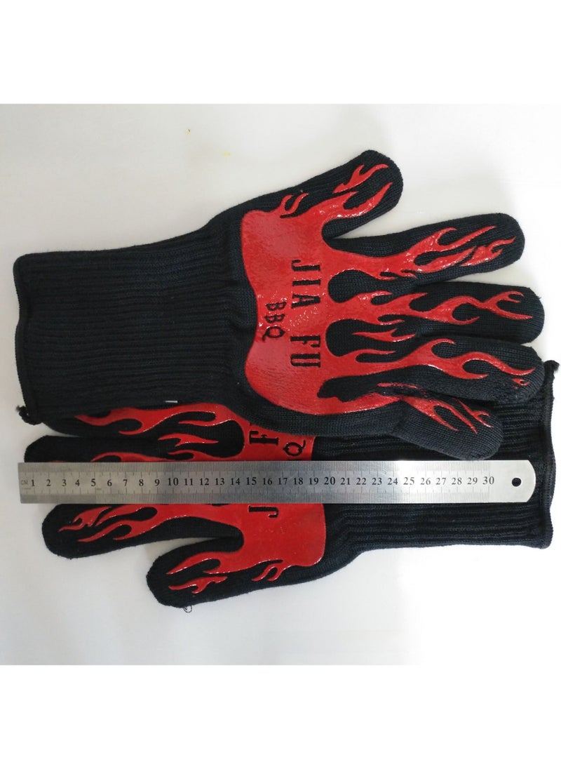 High Heat Resistant BBQ Gloves Cotton Jiafu Monochrome 