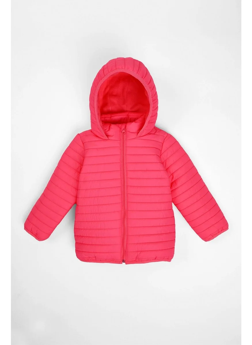 Zepkids Hooded Long Sleeve Fuchsia Color Coat