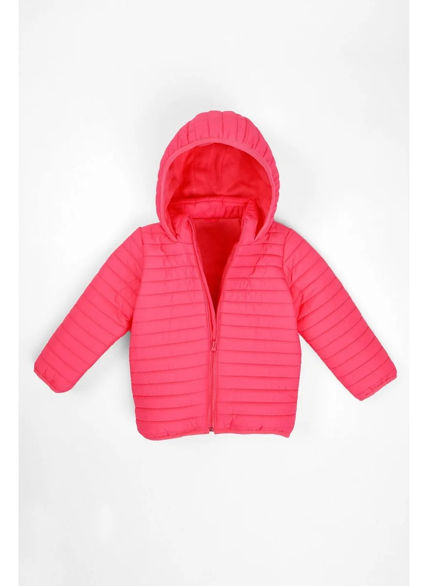 Zepkids Hooded Long Sleeve Fuchsia Color Coat