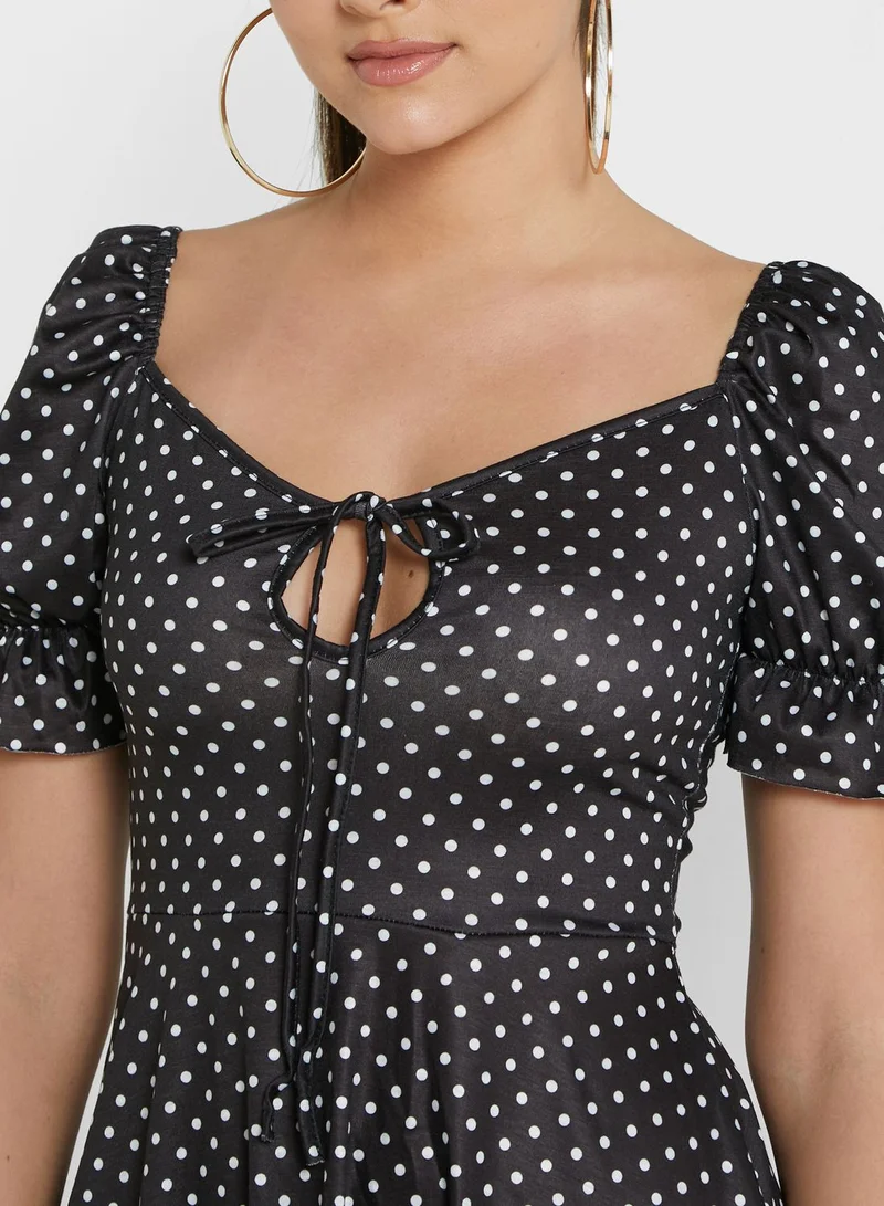 I Saw It First Petite Polka Dot Skater Dress