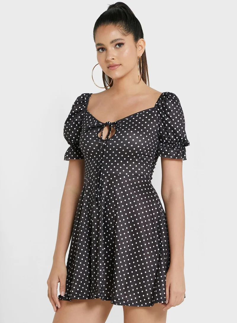 I Saw It First Petite Polka Dot Skater Dress