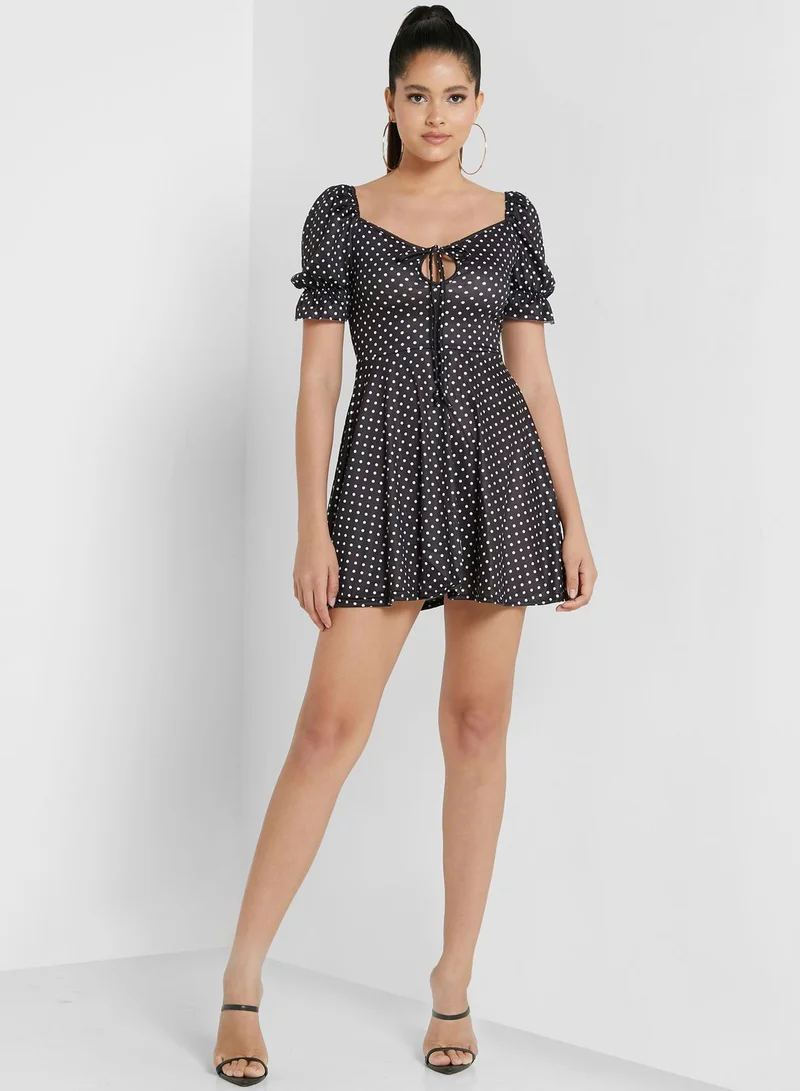 I Saw It First Petite Polka Dot Skater Dress