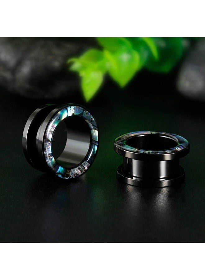 KUBOOZ Gauges For Ears, Surgical Steel Plugs, Flesh Stretchers Earrings, Size 2g to 1 Inch Black Screw Tunnels Piercing. - Image 4