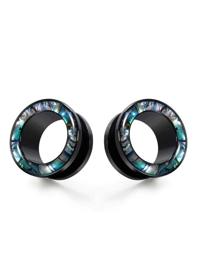 KUBOOZ Gauges For Ears, Surgical Steel Plugs, Flesh Stretchers Earrings, Size 2g to 1 Inch Black Screw Tunnels Piercing. - Image 1