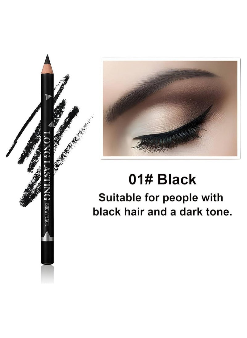 Mn 12Pieces  Eyebrow Pencil Long Lasting Black  - Image 2