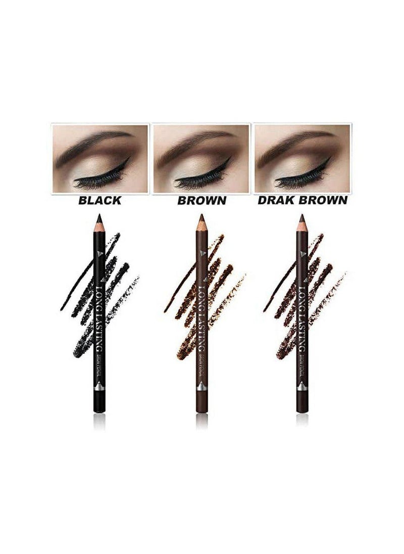 Mn 12Pieces  Eyebrow Pencil Long Lasting Black  - Image 3
