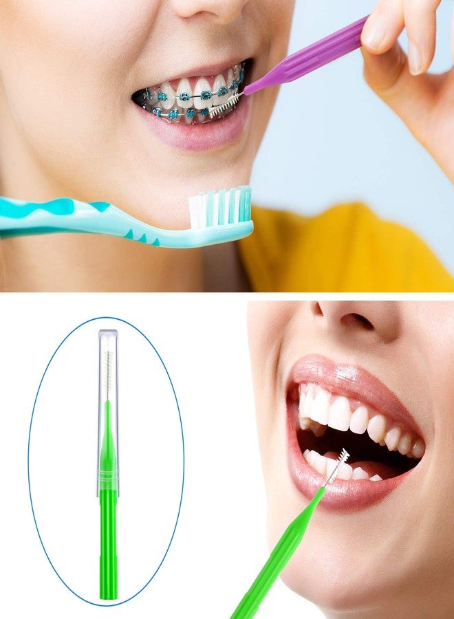 Patelai 50 Pieces Braces Brush for Cleaner Interdental Brush Between Teeth Toothpick Flosses Dental Flossing Head Oral Hygiene Tooth Cleaning Tool(Light Blue, Purple, Yellow, Gray, Light Green - Image 5