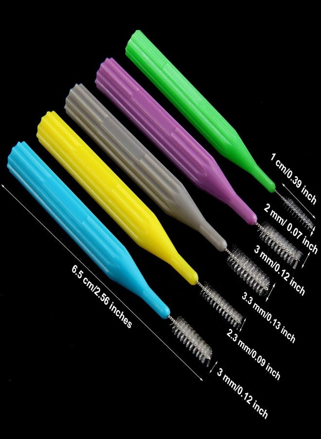 Patelai 50 Pieces Braces Brush for Cleaner Interdental Brush Between Teeth Toothpick Flosses Dental Flossing Head Oral Hygiene Tooth Cleaning Tool(Light Blue, Purple, Yellow, Gray, Light Green - Image 2