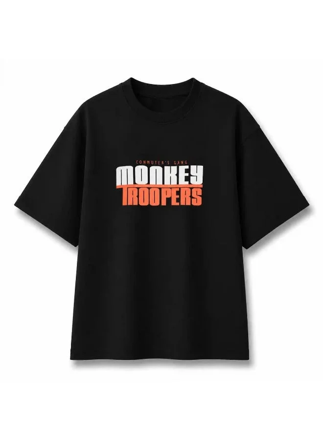 Oversized T-Shirt for Men & Women Black BMX 240 GSM Cotton T-Shirt Baggy Breathable Tees Streetwear for All Occasions