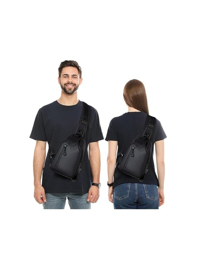 PROMASS Waterproof Sling Bag Crossbody Backpack for Men Sling Backpack with USB Charging Port Anti Theft Hiking Daypack Multipurpose Cross Body Chest Bag, M - Image 2