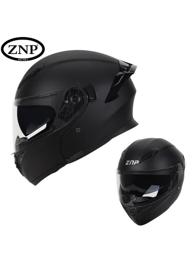Znp808 Motorcycle Helmet Uni Flip-up Full Face Matte Black M Four Seasons Universal Electric Bike - Image 3