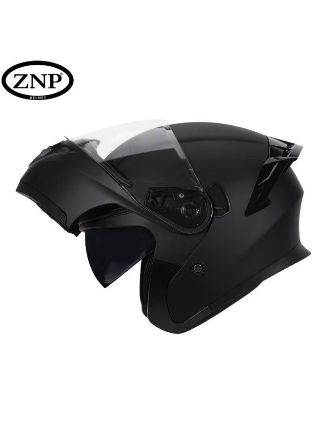 Znp808 Motorcycle Helmet Uni Flip-up Full Face Matte Black M Four Seasons Universal Electric Bike - Image 1