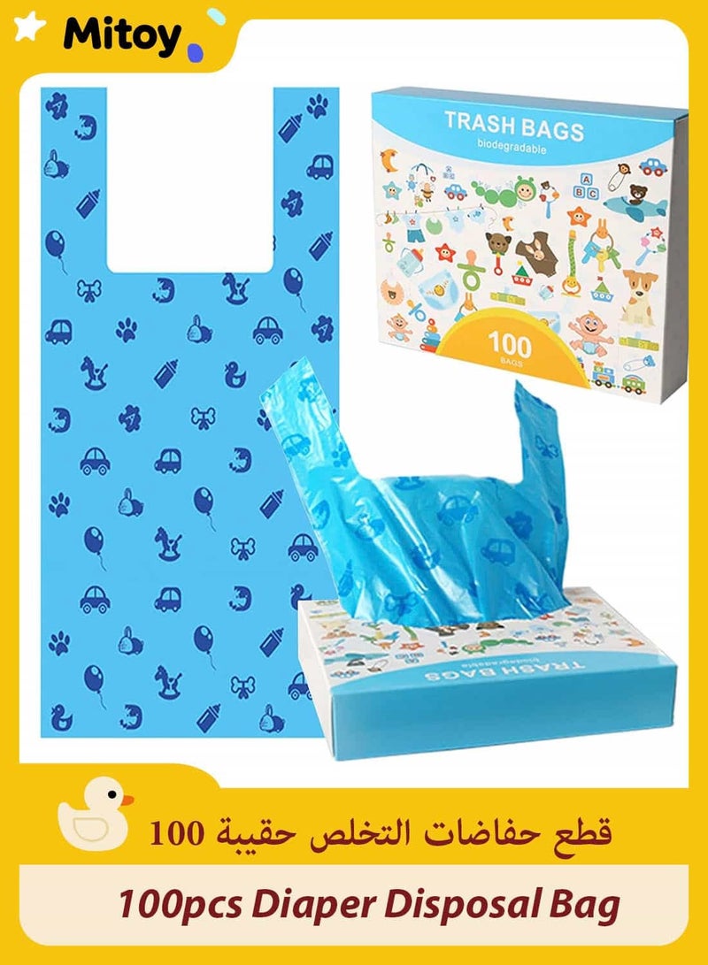 Mitoy 100 Pcs Diaper Disposal Bag, Unscented Diaper Bags Disposable - Image 1