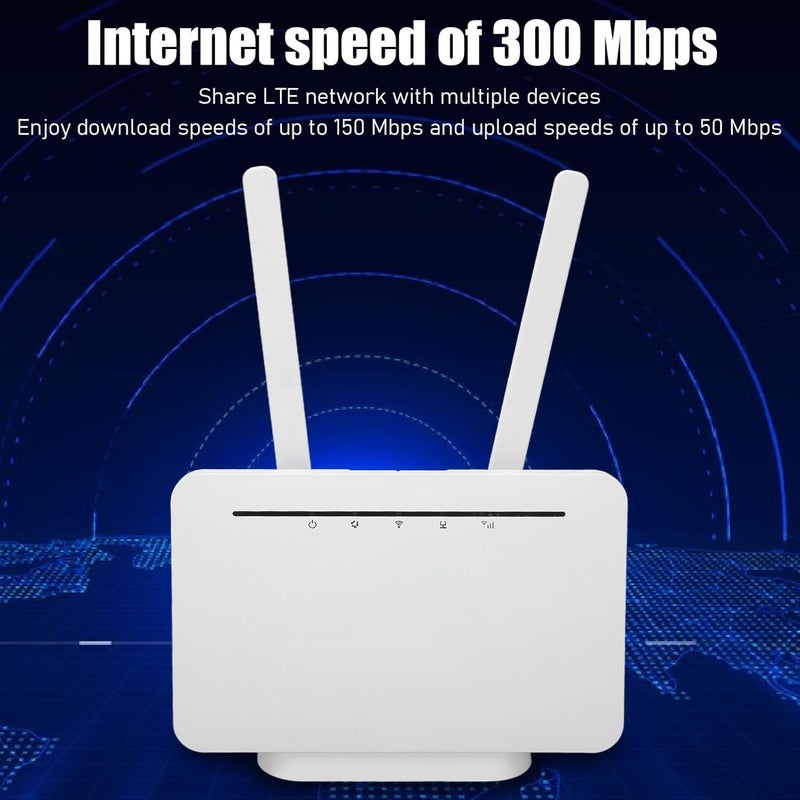 كلاراكو جهاز توجيه مودم 4G LTE مفتوح مع فتحة بطاقة SIM، جهاز توجيه واي فاي بسرعة 300 ميجابت في الثانية مع هوائيات عالية الكسب قابلة للفصل، نقطة اتصال واي فاي محمولة جاهزة للتوصيل والتشغيل للمنزل والمكتب (قابس الولايات المتحدة) - Image 4