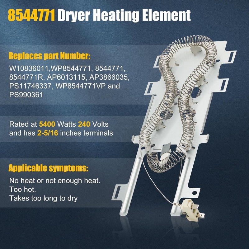 SUMNEW Dryer Heating Element and Thermostat Kit Compatible with Maytag, Kenmore, Whirlpool - Image 2
