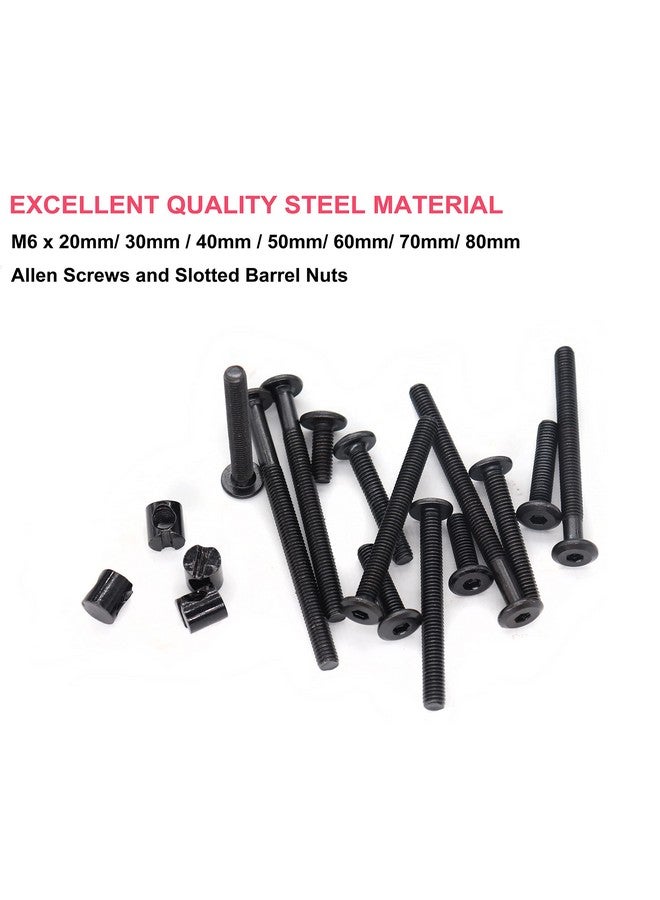 cSeao 100pcs M6 Baby Bed Crib Screws Black Hex Socket Cap Barrel Screws to Build Crib Furniture Chairs Cot, 20/30/40/50/60/70/80mm - Image 2