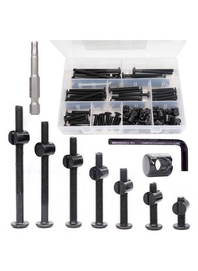 cSeao 100pcs M6 Baby Bed Crib Screws Black Hex Socket Cap Barrel Screws to Build Crib Furniture Chairs Cot, 20/30/40/50/60/70/80mm - Image 1