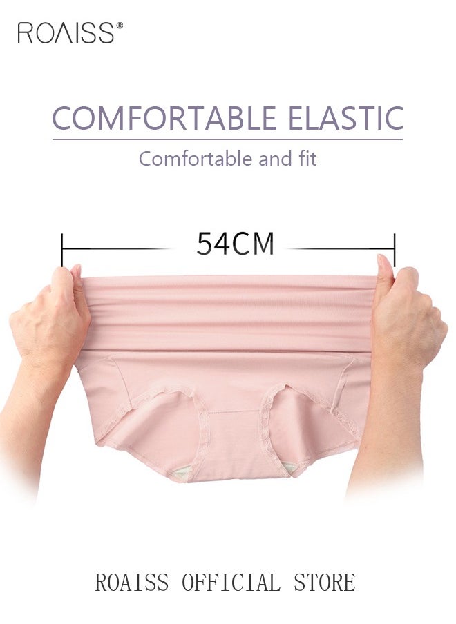 roaiss - 3 Piece of Women's Briefs Set 60S Modal Elastic High Waisted Antibacterial Underwear Comfortable Breathable - Image 1