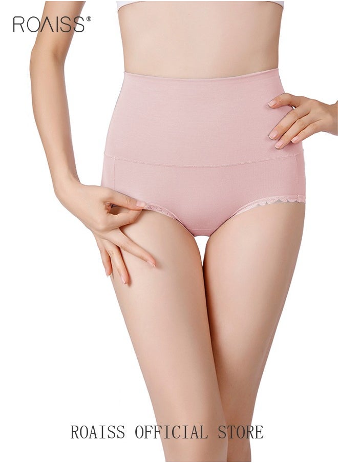 roaiss - 3 Piece of Women's Briefs Set 60S Modal Elastic High Waisted Antibacterial Underwear Comfortable Breathable - Image 1