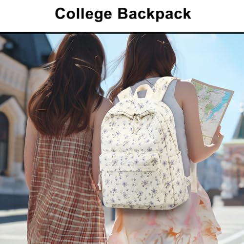 BTOOP School Backpack for Teens Large Corduroy Bookbag Lightweight 15.6 inch Laptop Bag for Girls Women Casual High School College - Image 2