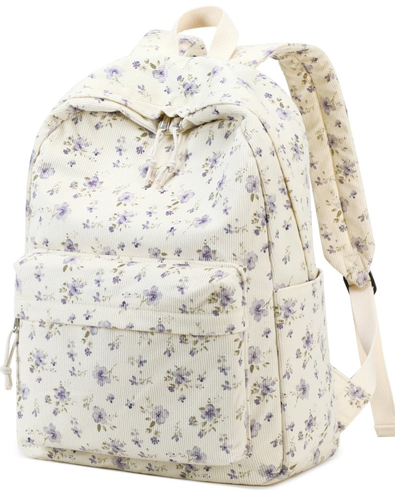 BTOOP School Backpack for Teens Large Corduroy Bookbag Lightweight 15.6 inch Laptop Bag for Girls Women Casual High School College - Image 1