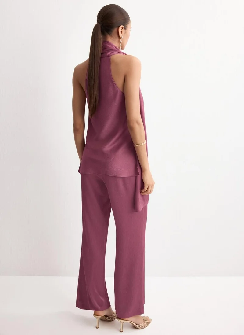 مانجو Scarf neck top