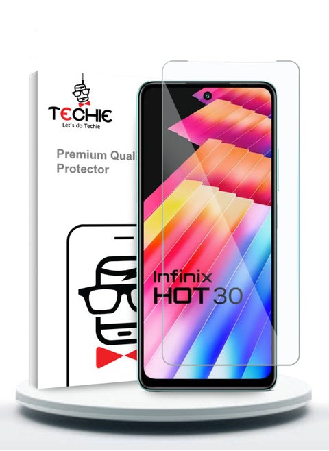 HD Tempered Glass Screen Protector for Infinix Hot 30 - Anti Reflection Anti Bubbles 9H Hardness 0.33 mm Rounded Edges Easy Installation
