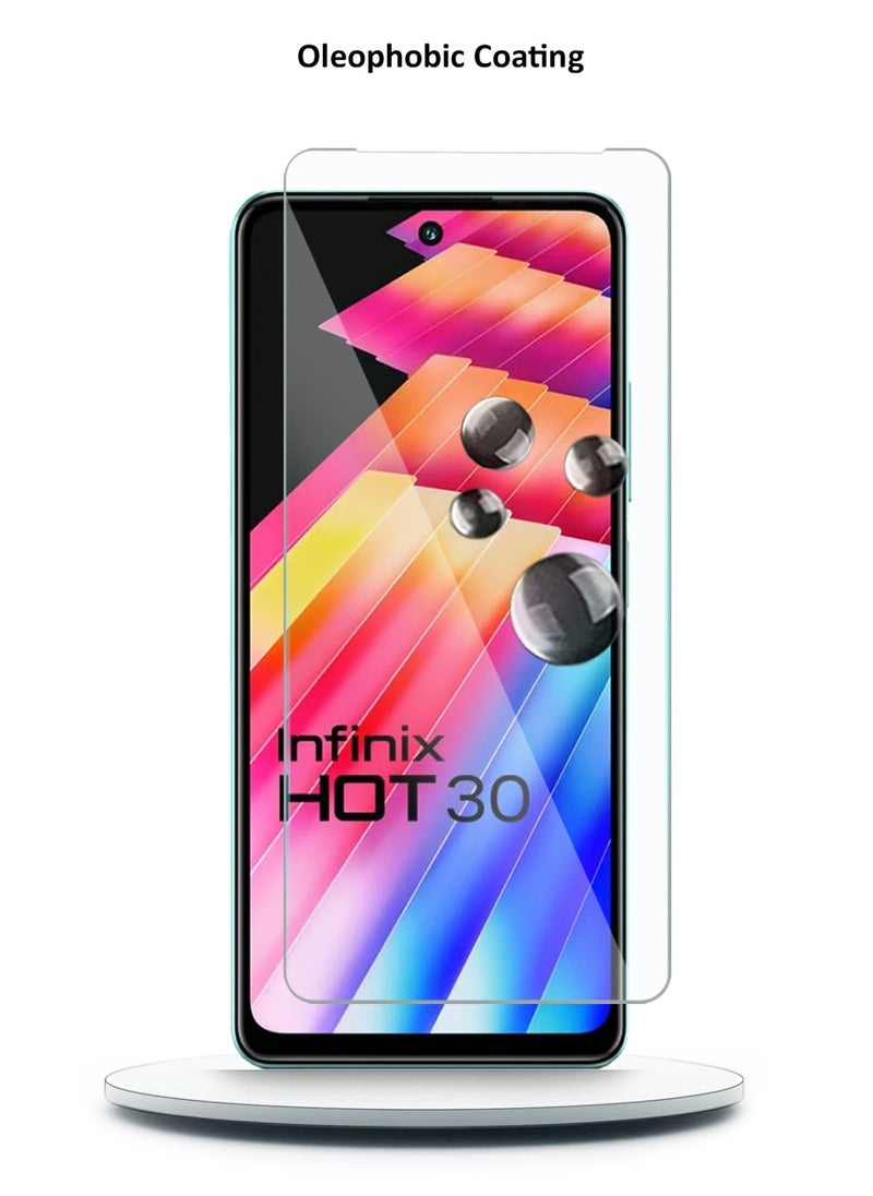 HD Tempered Glass Screen Protector for Infinix Hot 30 - Anti Reflection Anti Bubbles 9H Hardness 0.33 mm Rounded Edges Easy Installation