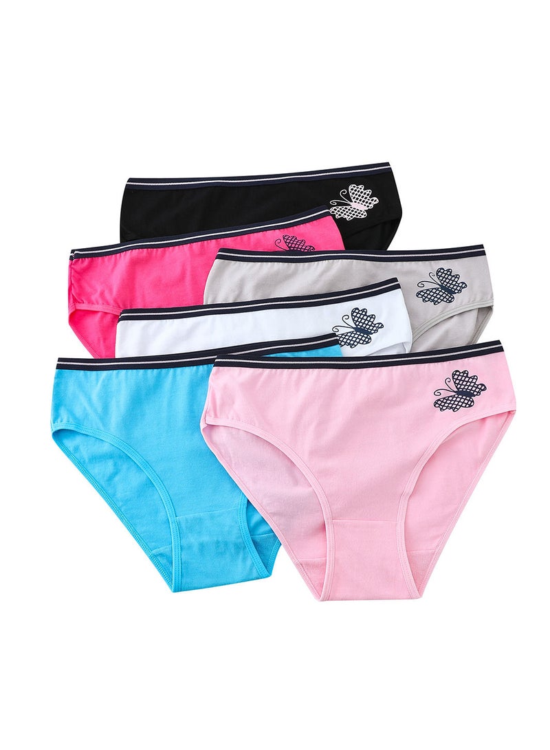 Zeemey Zeemey 6 Pack Womens Underwear Cotton Sort Bikini Breathable Panties Low Rise Hipster Ladies Charming Cheeky Lingerie - Image 1