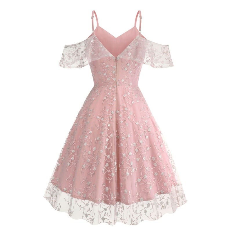 Women's Embroidered Spaghetti Strap Dress Summer 2025 - Image 2