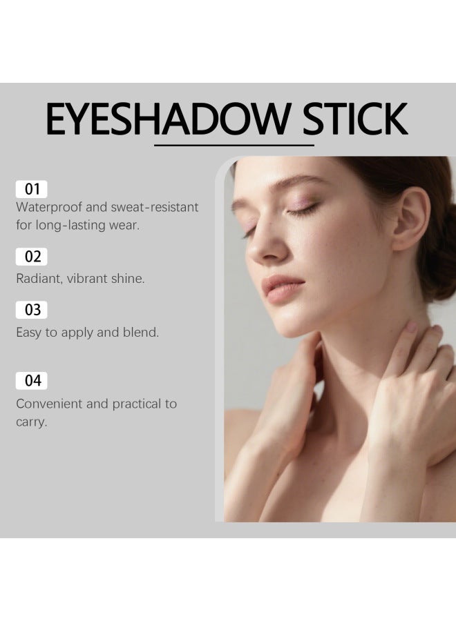 zephoco Mocha Brown Shimmer Eyeshadow Pencil, Matte Creamy Smooth Glitter Easy-to-use Portable Eyeshadow Stick - Image 3