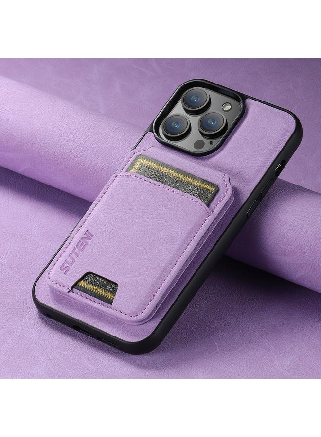 Suteni Case For iPhone 15 Plus H02 Litchi Leather Card Wallet Stand Back Phone Case - Image 2