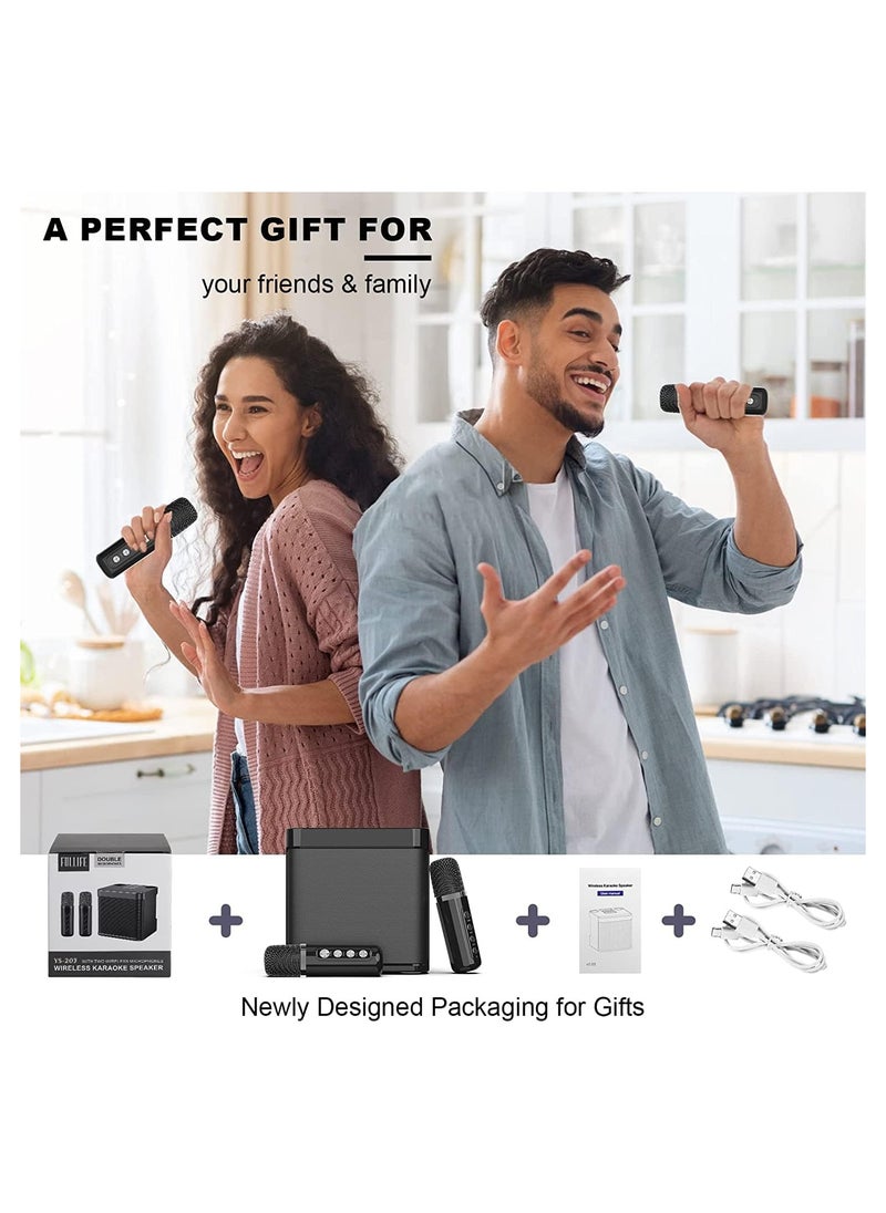YS - Portable Bluetooth Speaker, Karaoke Machine for Adults/Kids with 2 Wireless Microphones, Portable Bluetooth Karaoke Speaker PA System, Singing Machine with Echo and Vocal Cut, for Birthday - Image 1