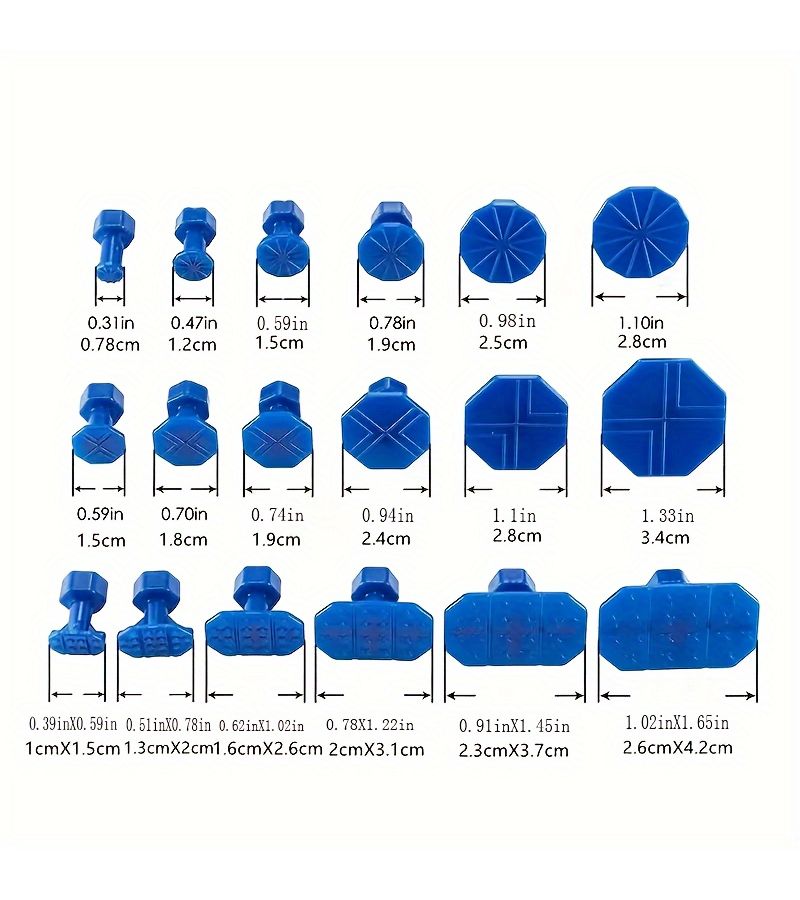 19 Pieces Car Dent Repair Puller Kit 18 Blue Tabs T Handle Universal Tool - Image 5