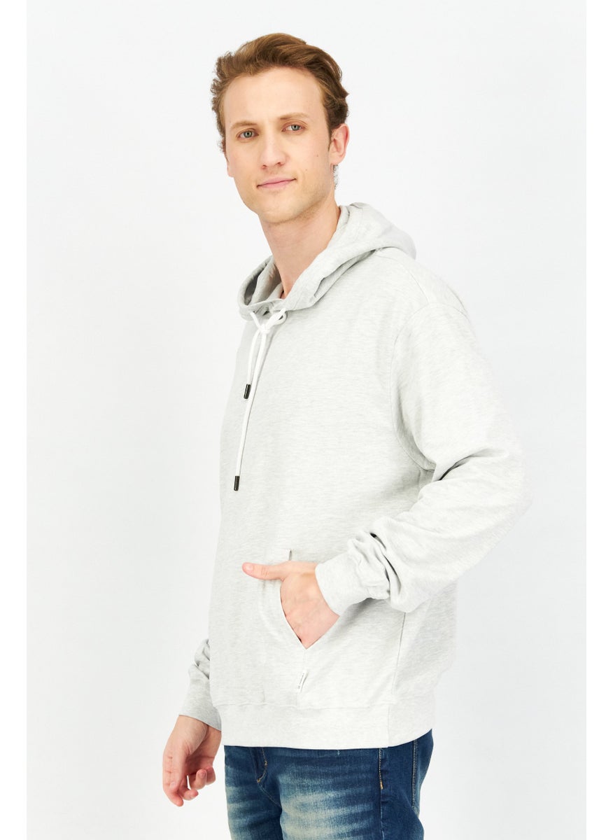 Men Heather Hooded Sweatshirt, Light Grey - pzsku/Z94C345F1EE5BEF75E6FFZ/45/_/1738160419/408c40e3-02b5-4483-9977-dc23dae27bb1