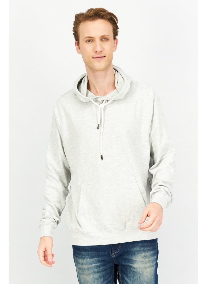 Men Heather Hooded Sweatshirt, Light Grey - pzsku/Z94C345F1EE5BEF75E6FFZ/45/_/1738160425/42e78e59-f63d-4c6e-8e97-71e1c134cc26