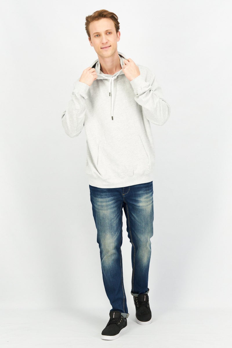 Sovereign Code Men Heather Hooded Sweatshirt, Light Grey - Image 2