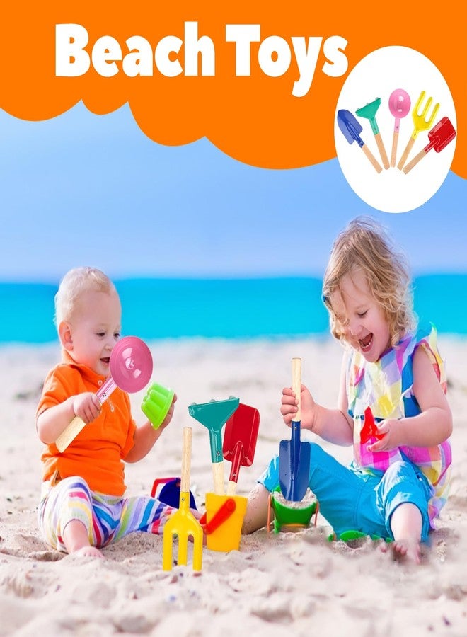TFPOGOLD 5 PCS Kids Gardening Set, Toddler Gardening Tools Metal Handle, Beach Sand Toys for Ages 3-8, Outside Toys for Sandbox Digging & Snow Sensory Playset with Spoon Fork Rake Shovel - Image 5