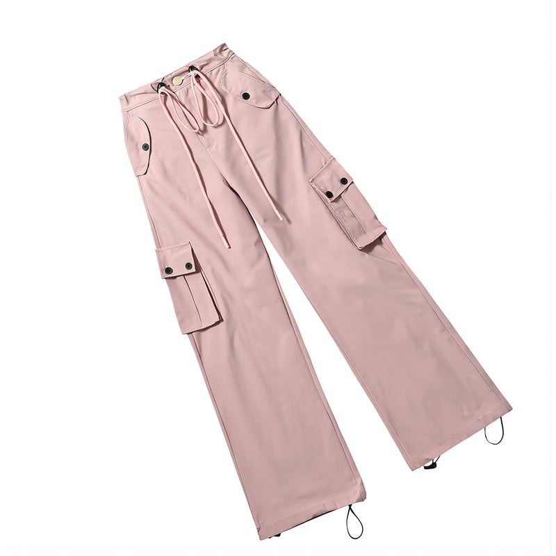 Womens Multi-scene Cargo Pants Quick Dry Wide Leg Trousers for Travel School - Image 3