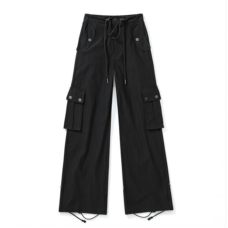Womens Multi-scene Cargo Pants Quick Dry Wide Leg Trousers for Travel School - Image 2