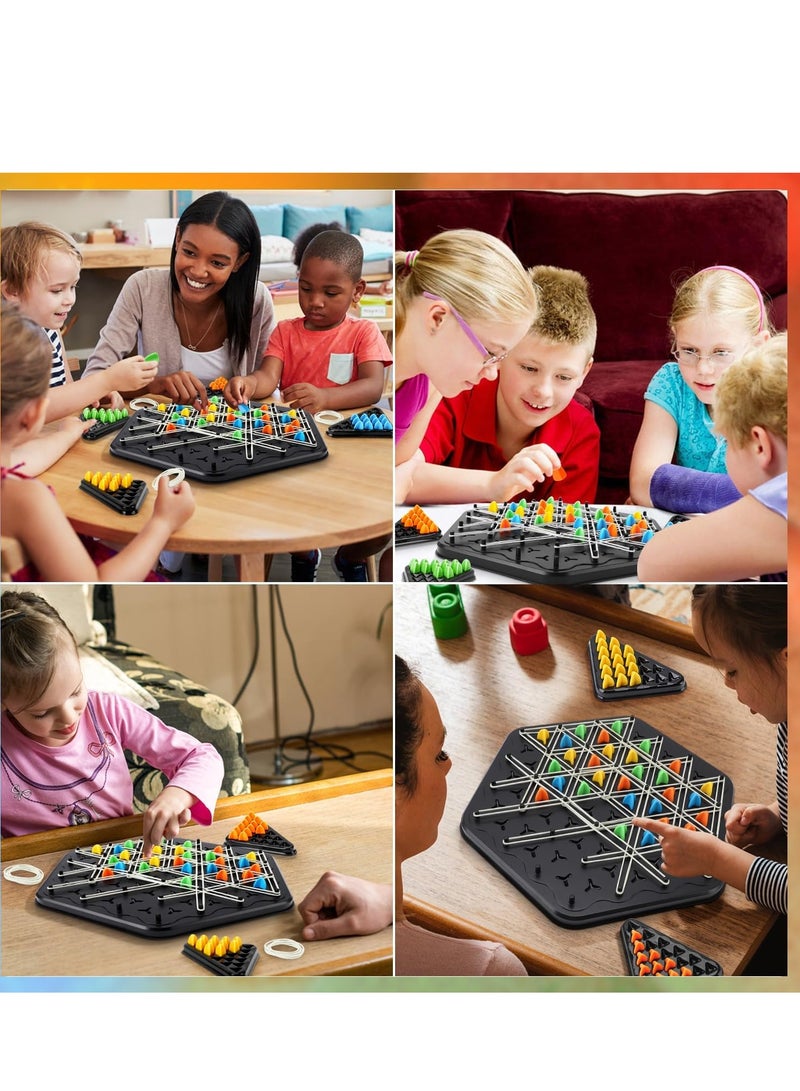 ميكسد ألعاب شطرنج المثلثات المتسلسلة - لعبة Triggle لعبة Triggle المطاطية، ألعاب تفاعلية لتحفيز العقل، ألعاب تعليمية، لعبة لوحة شطرنج مثلثة، هدية من 2 إلى 4 لاعبين للأطفال والكبار - Image 3