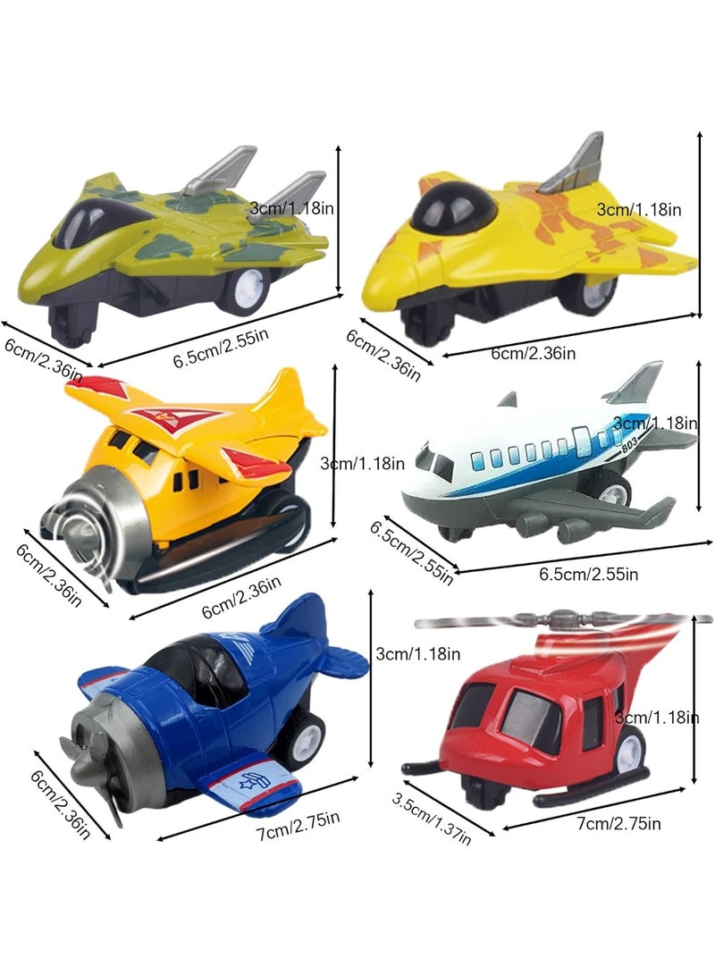 Soofam 6 Pack Aeroplane Toys Set,Airplane Toys for Toddlers, Educational Role-Play Aircraft Models, Perfect for 2-8 Year Old Kids, Birthday Party Favors - Image 2